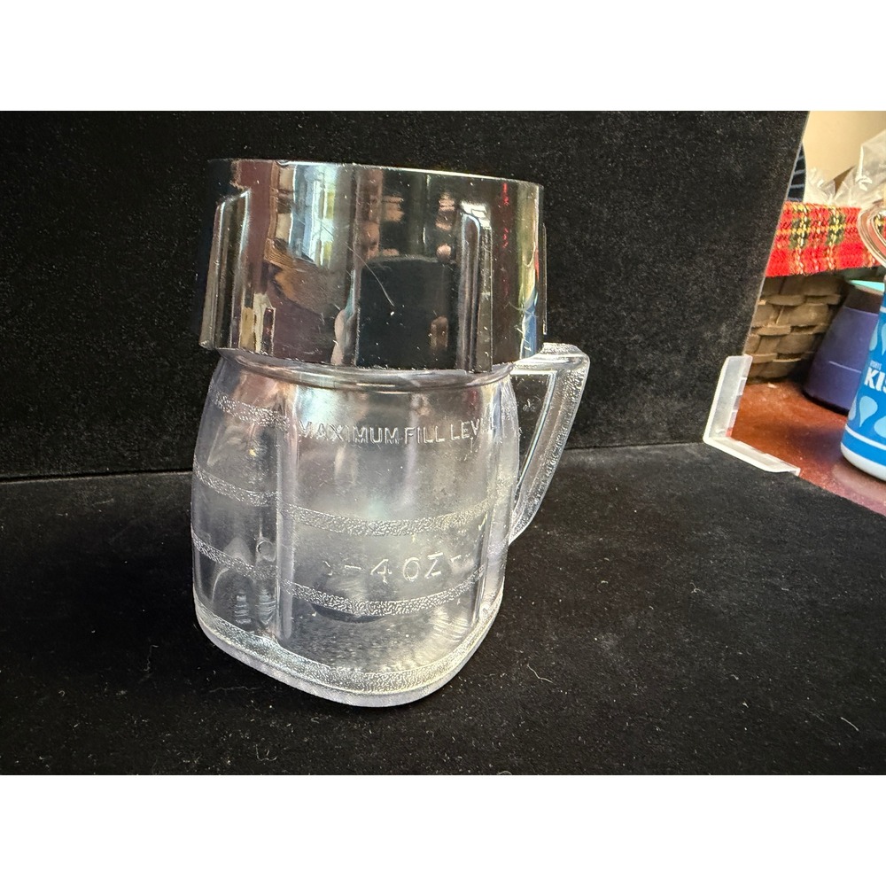 Oster Mini Blender Jar 4oz Clear Plastic Replacement with Blade‎ Assembly Base